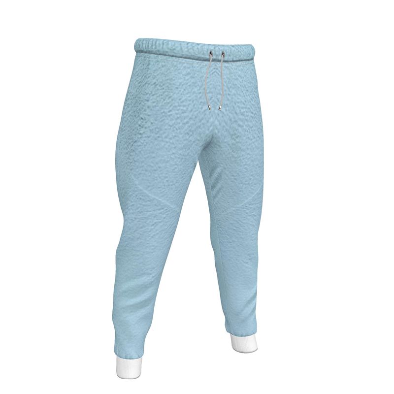 Blue Concrete Wall - Light Blue Lined Side Pockets, Slim Fit Leg With Elastic Waist, Stylish Men's Jogging Bottoms