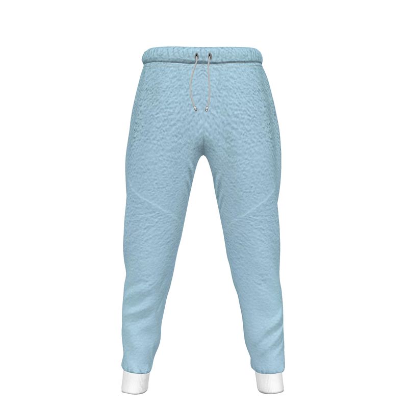 Blue Concrete Wall - Light Blue Lined Side Pockets, Slim Fit Leg With Elastic Waist, Stylish Men's Jogging Bottoms