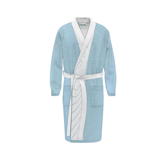 Blue Concrete Wall - Light Blue Unisex Fire-Rated Fabric Dressing Gown
