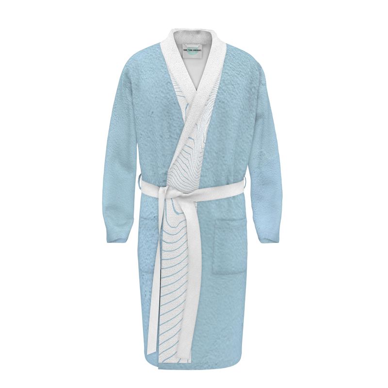 Blue Concrete Wall - Light Blue Unisex Fire-Rated Fabric Dressing Gown