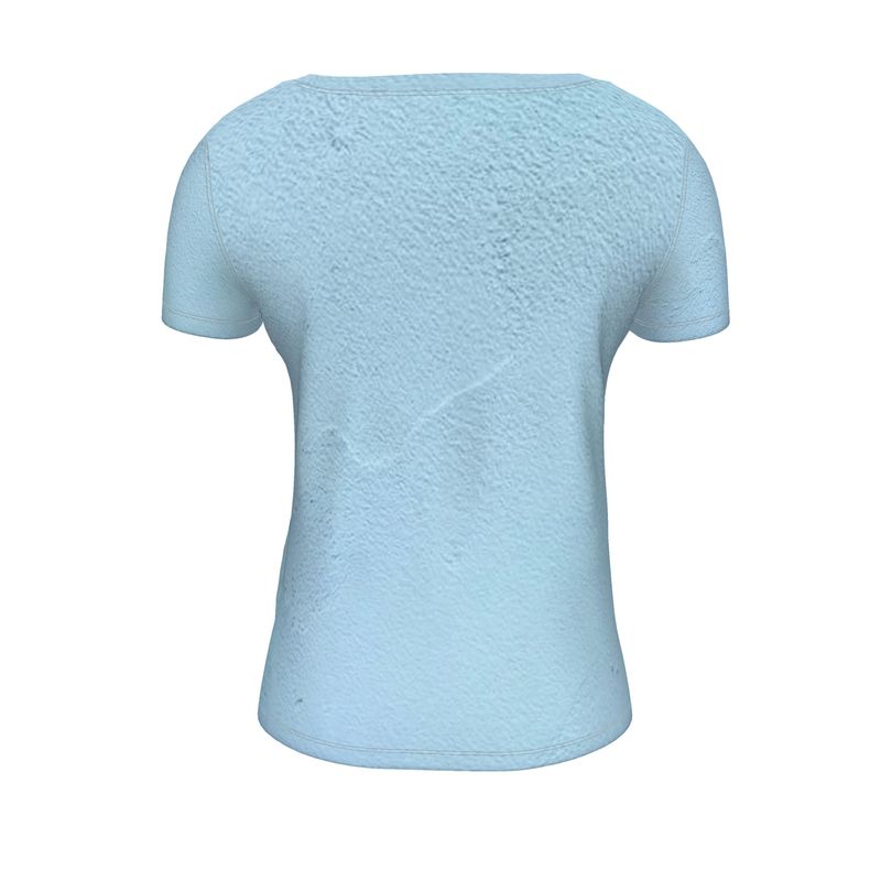 Blue Concrete Wall - Light Blue Soft And Durable Fabric, Flattering, Relaxed Shape, Ladies Scoop Neck T-Shirt