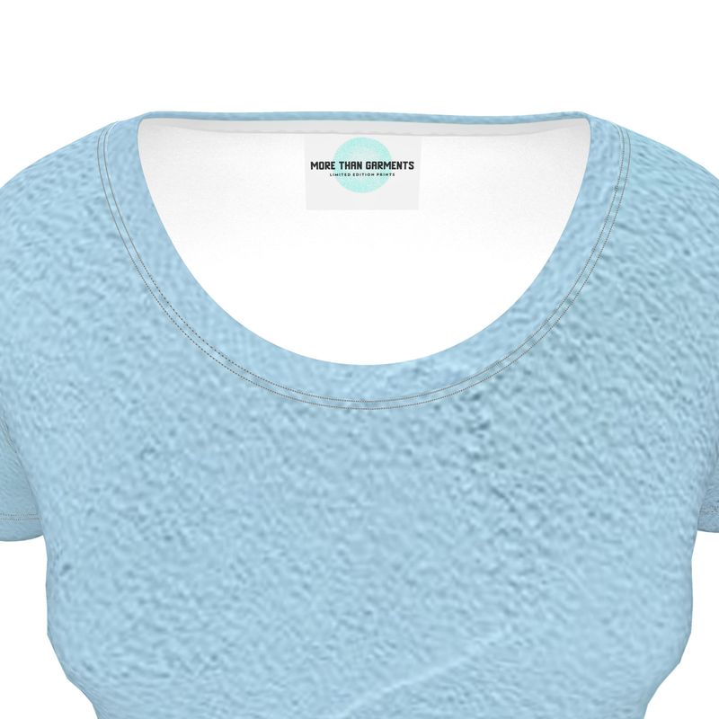 Blue Concrete Wall - Light Blue Soft And Durable Fabric, Flattering, Relaxed Shape, Ladies Scoop Neck T-Shirt