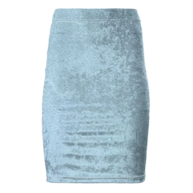 Blue Concrete Wall - Light Blue Chose Top Stitch Thread Colour Pencil Skirt