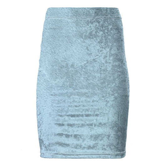 Blue Concrete Wall - Light Blue Chose Top Stitch Thread Colour Pencil Skirt
