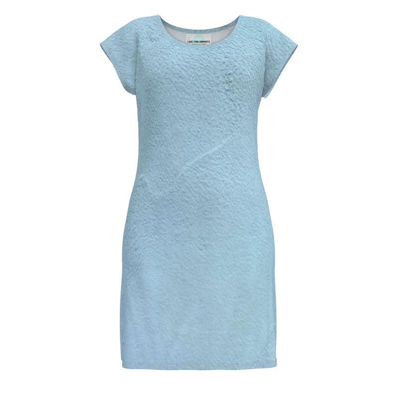 Blue Concrete Wall - Light Blue Easily Transform From Casual To Smart, Full Print Ladies Tunic T-Shirt