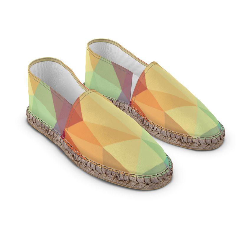 Stained Glass Window - Multi Coloured Non-Slip Rubber Base Unisex Jute Woven Insole Espadrilles