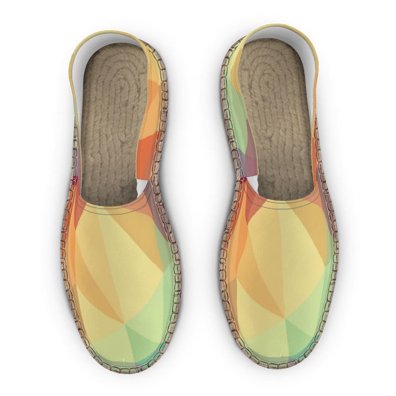 Stained Glass Window - Multi Coloured Non-Slip Rubber Base Unisex Jute Woven Insole Espadrilles