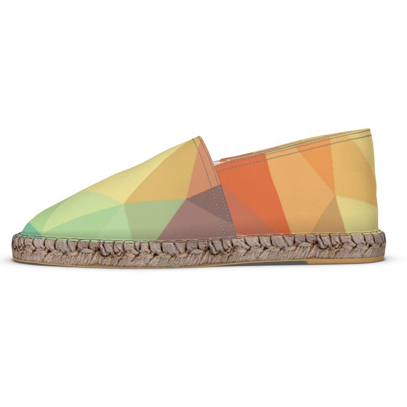 Stained Glass Window - Multi Coloured Non-Slip Rubber Base Unisex Jute Woven Insole Espadrilles