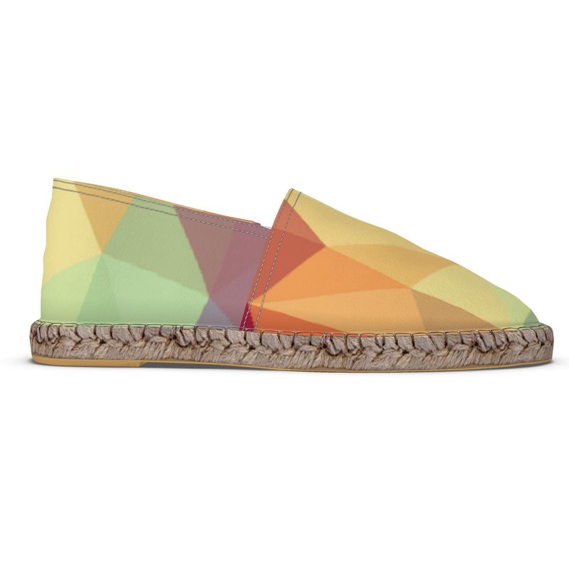 Stained Glass Window - Multi Coloured Non-Slip Rubber Base Unisex Jute Woven Insole Espadrilles