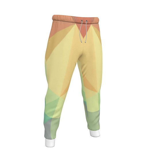 Stained Glass Window - Multi Coloured Lined Side Pockets, Slim Fit Leg With Elastic Waist, Stylish Men's Jogging Bottoms