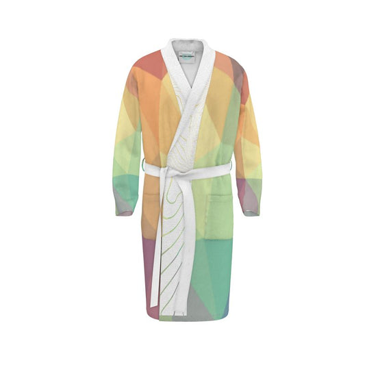 Stained Glass Window - Multi Coloured Unisex Fire-Rated Fabric Dressing Gown