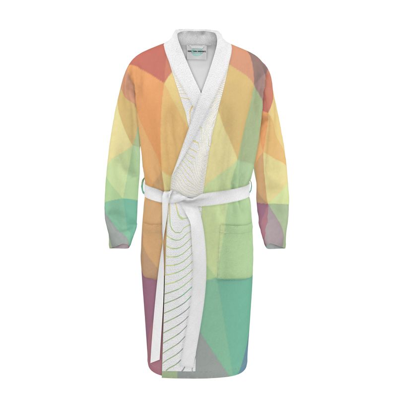 Stained Glass Window - Multi Coloured Unisex Fire-Rated Fabric Dressing Gown