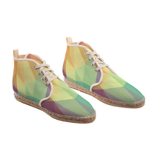 Stained Glass Window - Multi Coloured High Top Lace Up Espadrilles