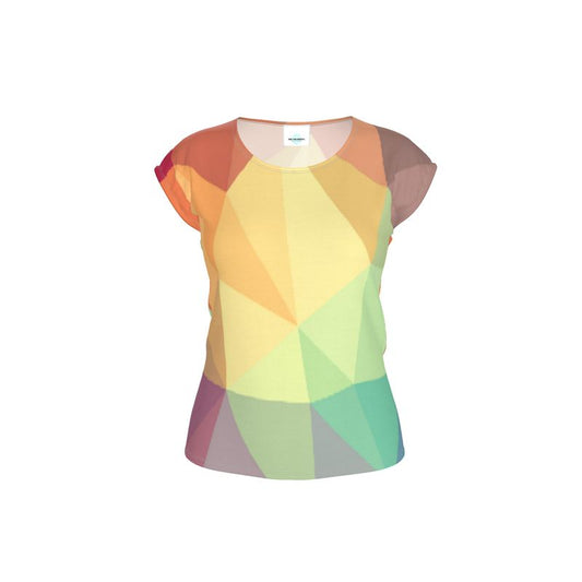 Stained Glass Window - Multi Coloured Ideal For Special Occasions, Comfortable Stretchy Fabric, Relaxed Fit, Ladies Loose Fit T-Shirt