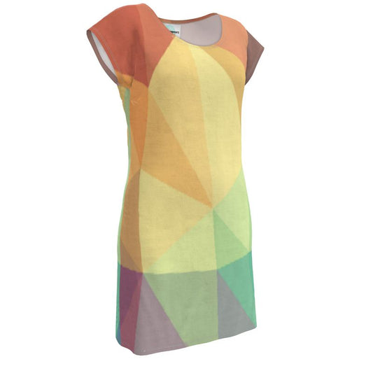 Stained Glass Window - Multi Coloured Easily Transform From Casual To Smart, Full Print Ladies Tunic T-Shirt