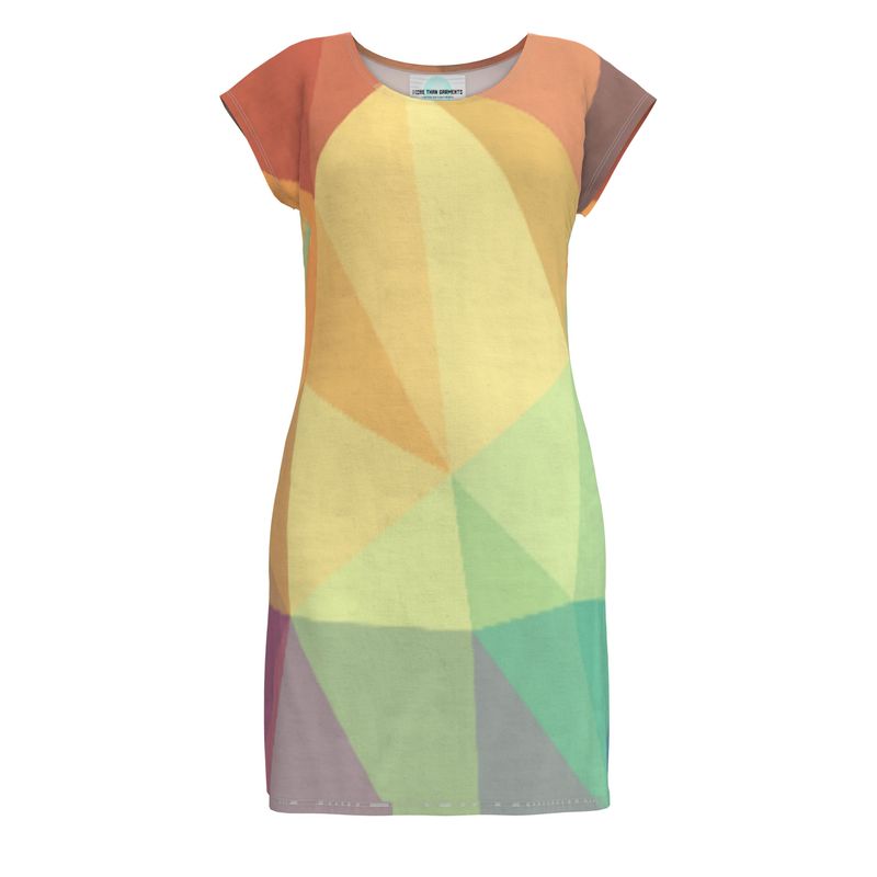 Stained Glass Window - Multi Coloured Easily Transform From Casual To Smart, Full Print Ladies Tunic T-Shirt