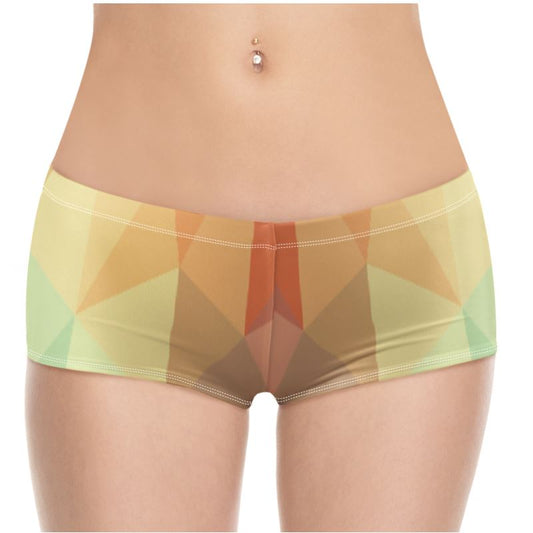Stained Glass Window - Multi Coloured High Stretch Material, High-Quality Finish Fully Lined Hot Pants
