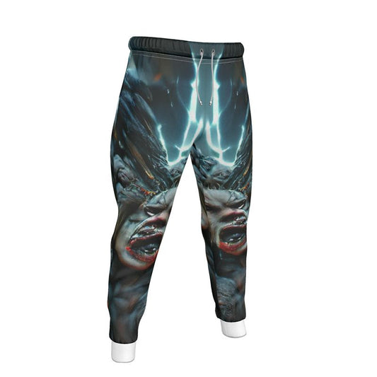 Wrath 10 - Dark Blue, Grey & Red Lined Side Pockets, Slim Fit Leg With Elastic Waist, Stylish Men's Jogging Bottoms