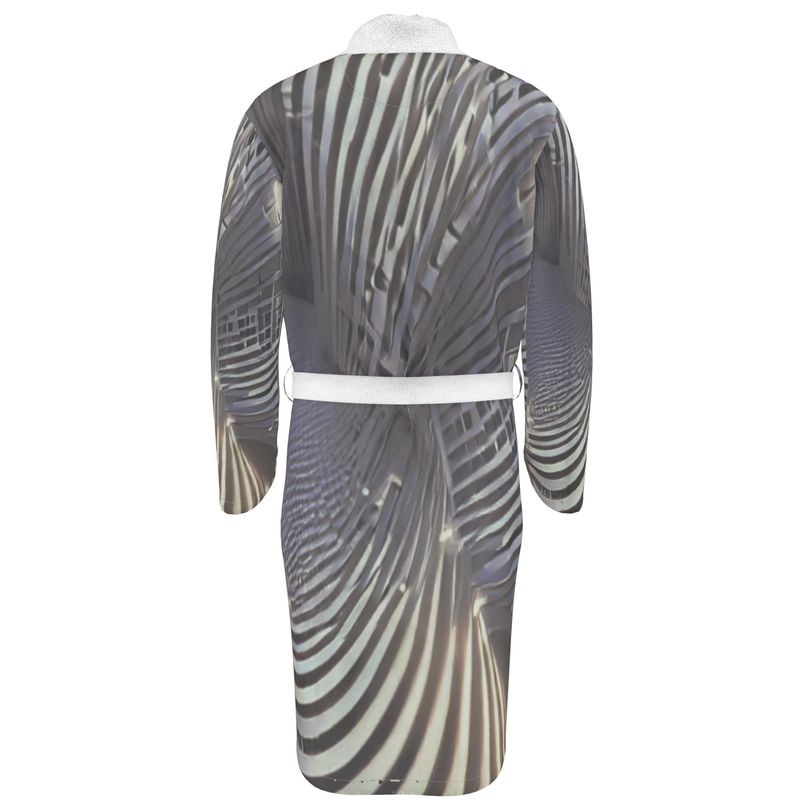 2 Caring - Black & Light Blue Stripes Unisex Fire-Rated Fabric Dressing Gown