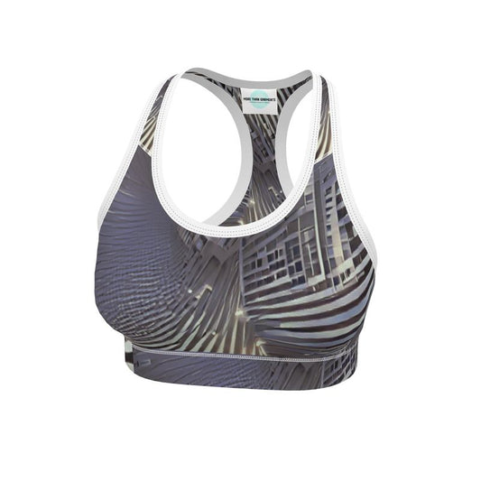 A Heavenly Cloud 2 - Black, Grey & White Binding And Elastic, Light Support For Low-Impact Exercise, Flex Sport Lycra Fabric Sports Bra