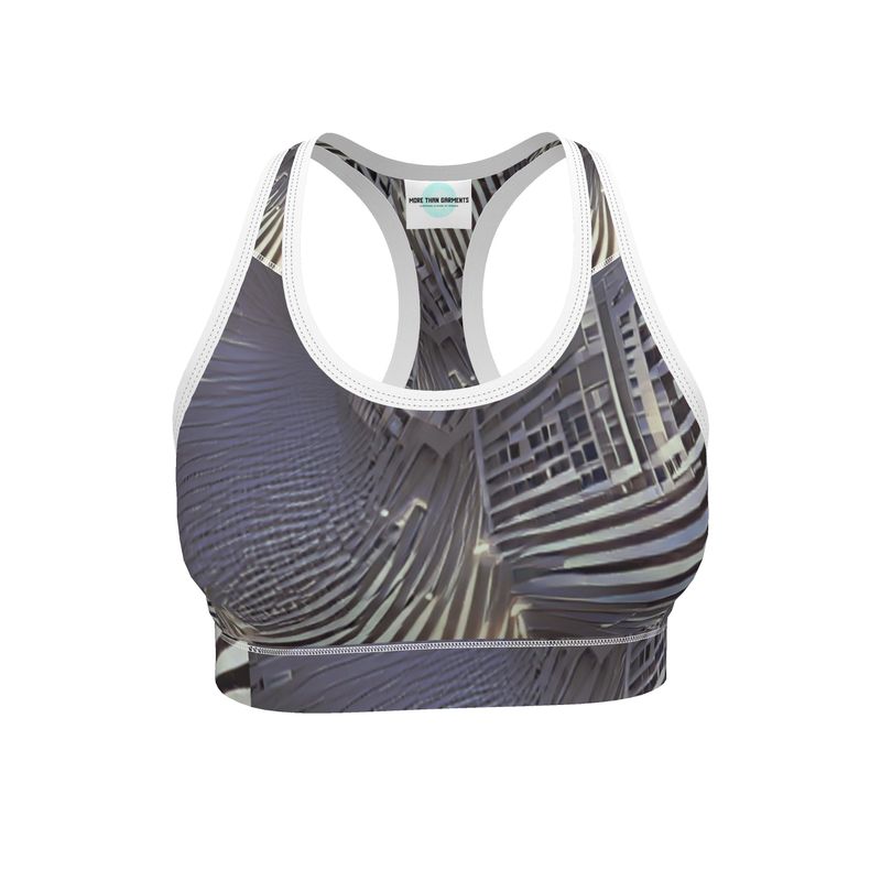 A Heavenly Cloud 2 - Black, Grey & White Binding And Elastic, Light Support For Low-Impact Exercise, Flex Sport Lycra Fabric Sports Bra