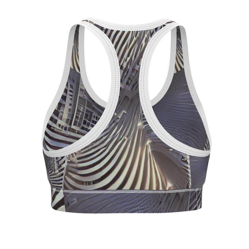 A Heavenly Cloud 2 - Black, Grey & White Binding And Elastic, Light Support For Low-Impact Exercise, Flex Sport Lycra Fabric Sports Bra