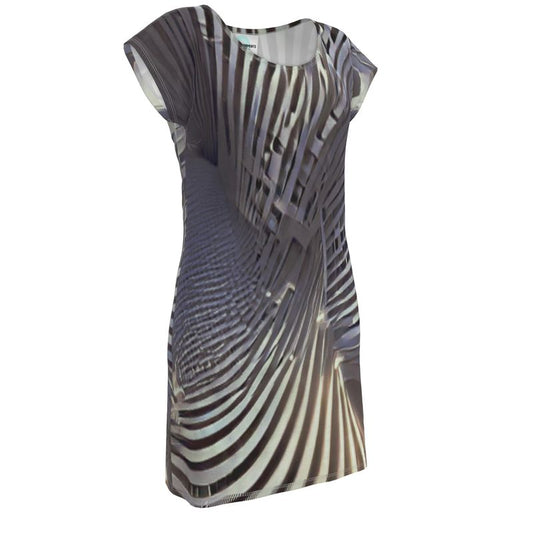 A Heavenly Cloud 2 - Black, Grey & White Easily Transform From Casual To Smart, Full Print Ladies Tunic T-Shirt