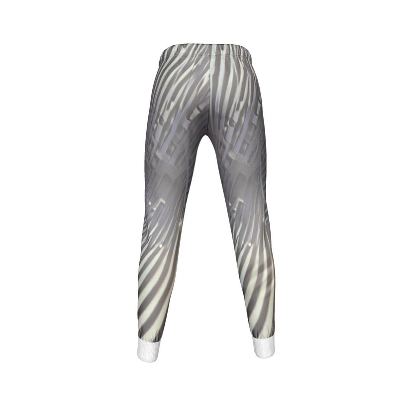 A Heavenly Cloud 2 - Black, Grey & White Cuffed Tracksuit Ladies Jogging Bottoms