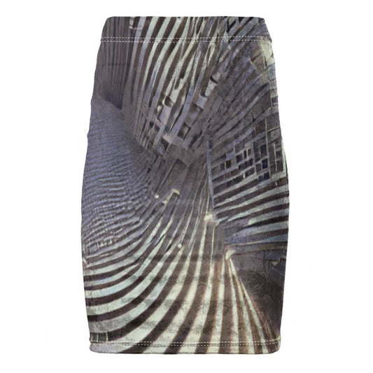 A Heavenly Cloud 2 - Black, Grey & White Chose Top Stitch Thread Colour Pencil Skirt