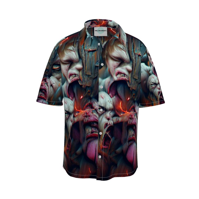 Torment 10 - Red, Grey & Pink Short Sleeve Button Up, Mother Of Pearl Buttons, Breathable Fabric, Men's Short Sleeve Shirt