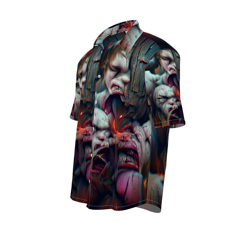 Torment 10 - Red, Grey & Pink Short Sleeve Button Up, Mother Of Pearl Buttons, Breathable Fabric, Men's Short Sleeve Shirt