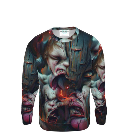 Torment 10 - Red, Grey & Pink Unisex Design, Ribbed Neck, Cuffs And Hem, Relaxed Fit Sweatshirt