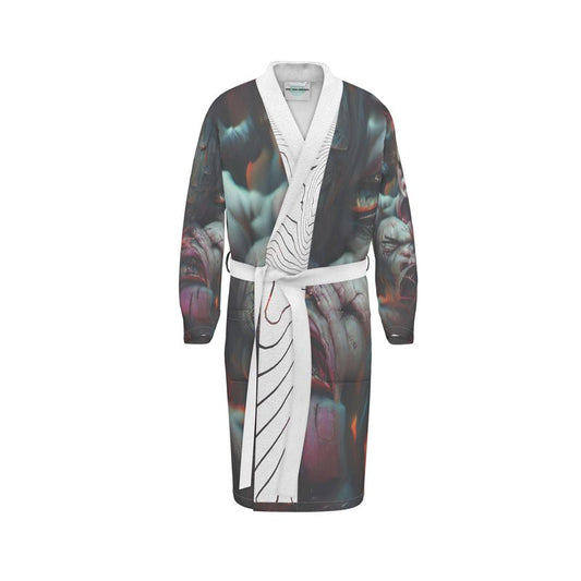 Torment 10 - Red, Grey & Pink Unisex Fire-Rated Fabric Dressing Gown