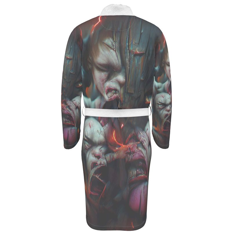 Torment 10 - Red, Grey & Pink Unisex Fire-Rated Fabric Dressing Gown