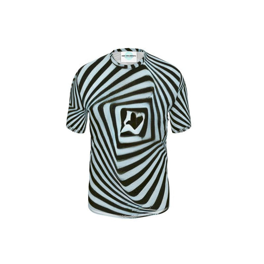 2 Caring - Black & Light Blue Stripes Relaxed Cut, Fitted Waist, Stretch Fabric, Crew Neckline, Men's T-Shirt