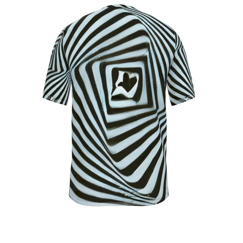 2 Caring - Black & Light Blue Stripes Relaxed Cut, Fitted Waist, Stretch Fabric, Crew Neckline, Men's T-Shirt