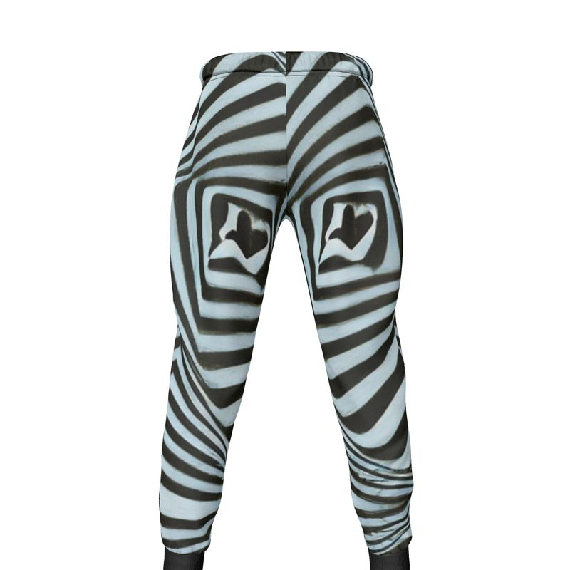 2 Caring - Black & Light Blue Stripes Lined Side Pockets, Slim Fit Leg With Elastic Waist, Stylish Men's Jogging Bottoms