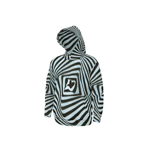 2 Caring - Black & Light Blue Stripes Unisex Pullover Or Zipper, Relaxed Fit, Cut & Sewn Hoodie