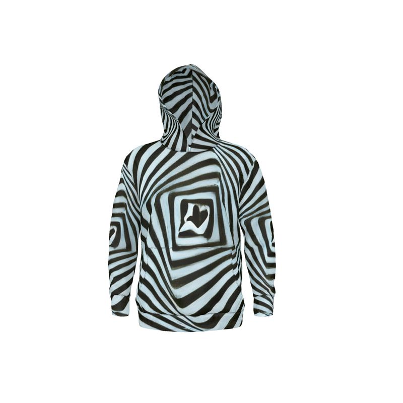 2 Caring - Black & Light Blue Stripes Unisex Pullover Or Zipper, Relaxed Fit, Cut & Sewn Hoodie