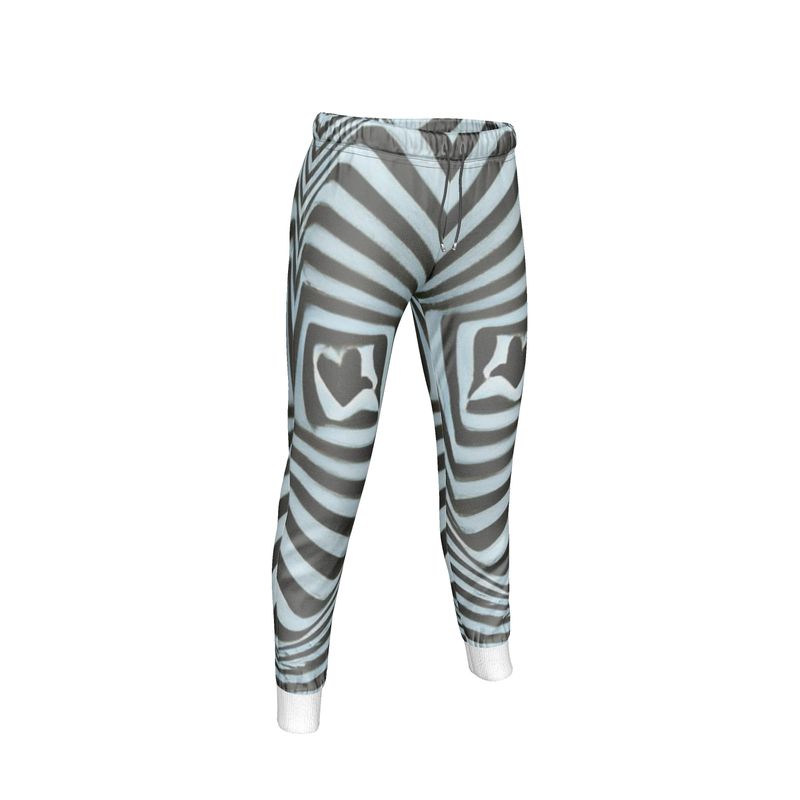 2 Caring - Black & Light Blue Stripes Cuffed Tracksuit Ladies Jogging Bottoms