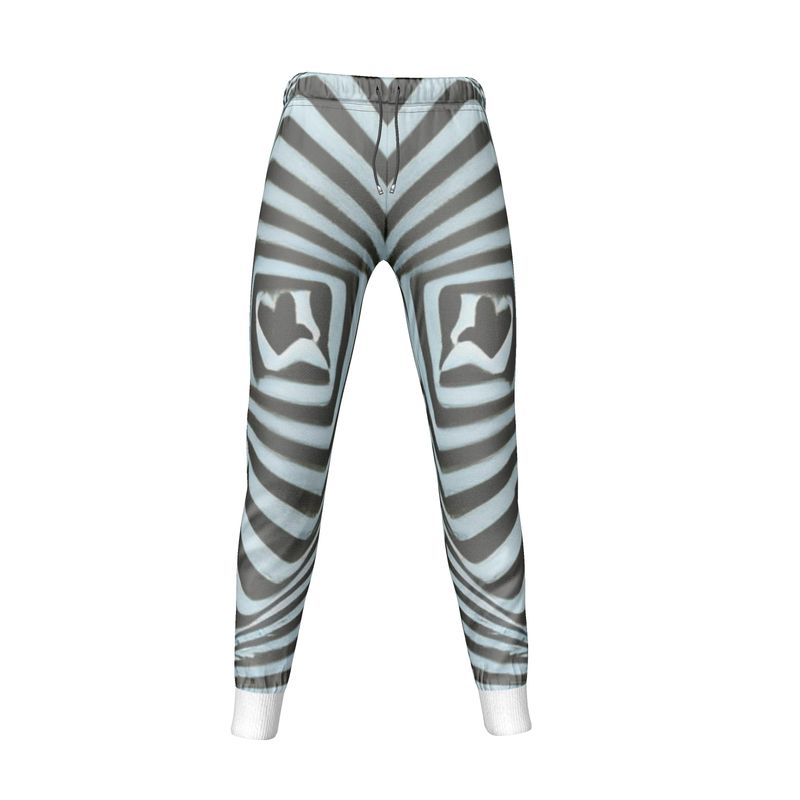 2 Caring - Black & Light Blue Stripes Cuffed Tracksuit Ladies Jogging Bottoms