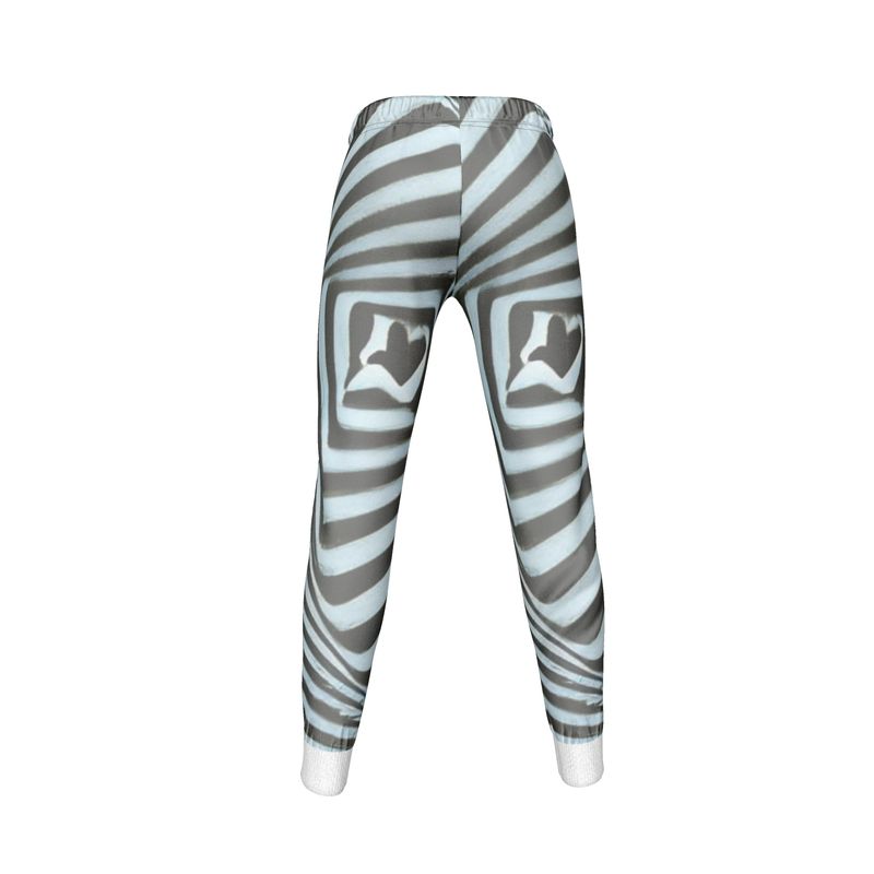 2 Caring - Black & Light Blue Stripes Cuffed Tracksuit Ladies Jogging Bottoms