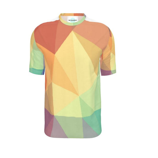 Stained Glass Window - Multi Coloured Relaxed Cut, Fitted Waist, Stretch Fabric, Crew Neckline, Men's T-Shirt