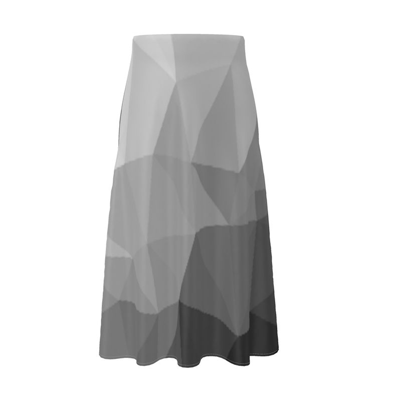 Black & White Stained Glass Window Elasticated Waist, High Rise, A-line Shape, Luxurious Feel Premium Quality Midi Skirt