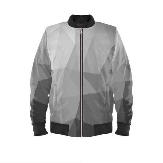 Black & White Stained Glass Window Different Ribbing Colour Options, Satin Or Quilted Lining, Waterproof, Satin, Velvet Or Jersey Ladies Bomber Jacket