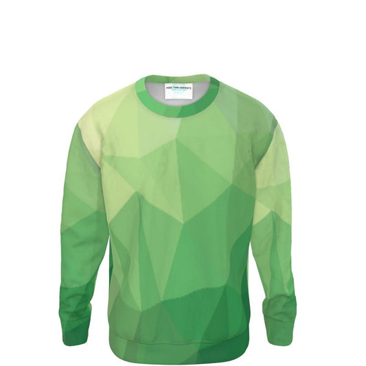 Green Glass Stain Window Unisex Design, Ribbed Neck, Cuffs And Hem, Relaxed Fit Sweatshirt