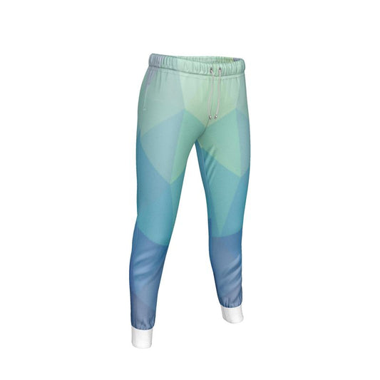 Blue & Green Glass Stained Window Cuffed Tracksuit Ladies Jogging Bottoms