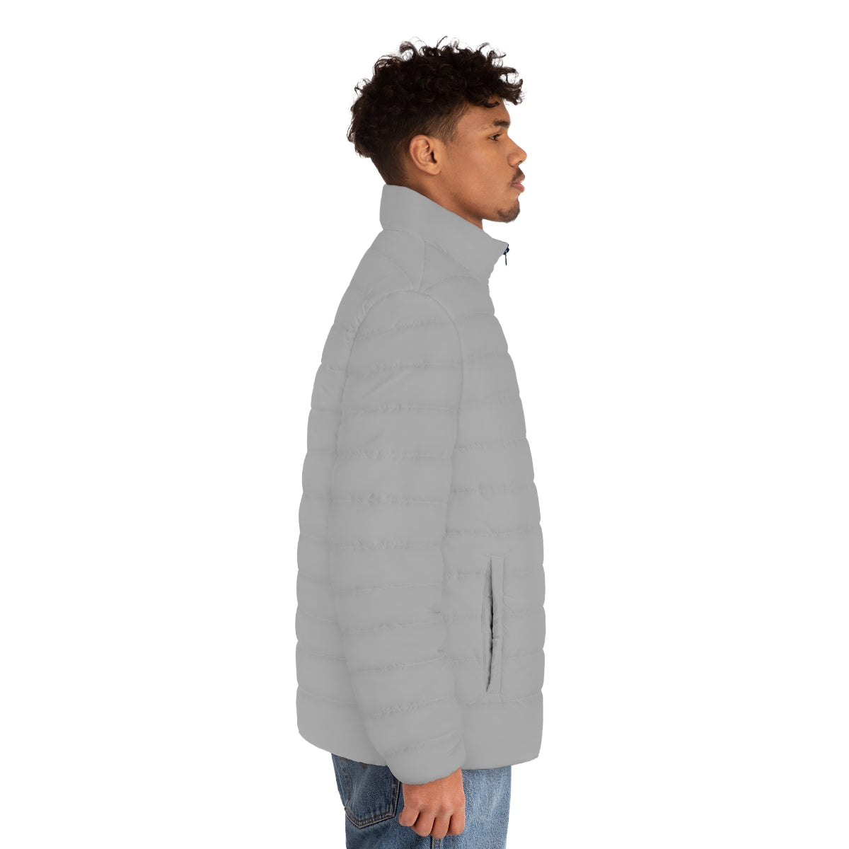 Men's Light Grey Puffer Jacket (MTG Logo)