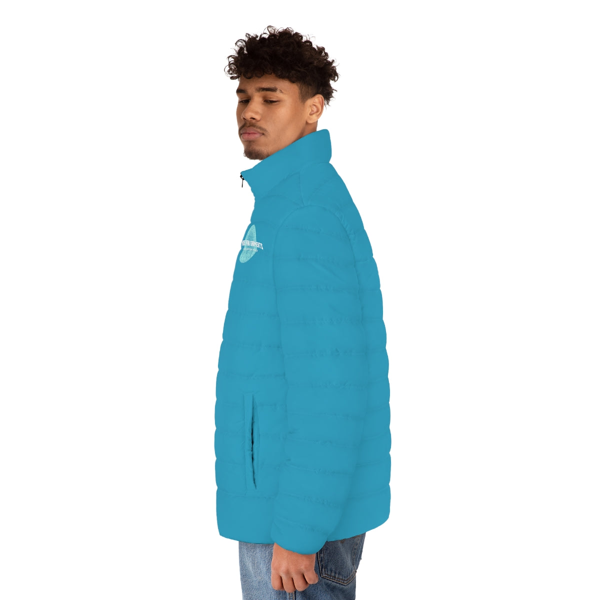 Men's Turquoise Puffer Jacket (MTG Logo)