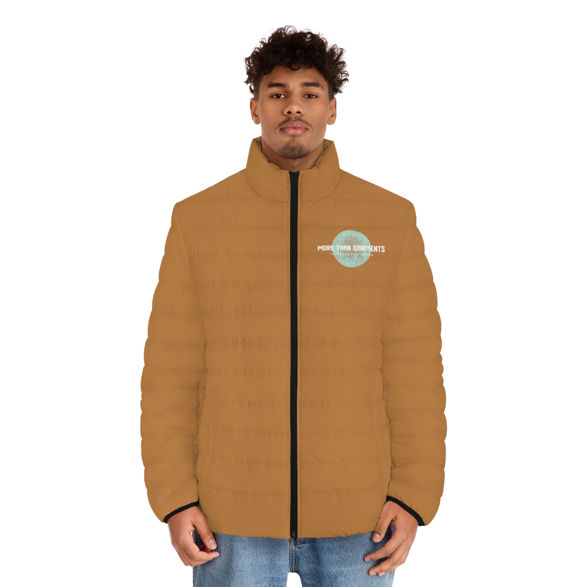 Men's Brown Light Puffer Jacket (MTG Logo)